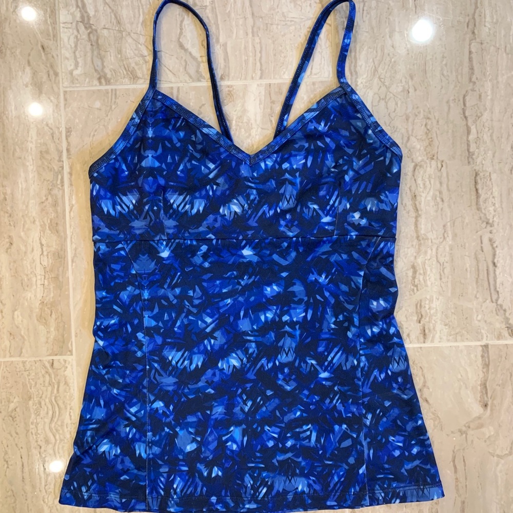 Alo Yoga | Blue Strappy Back Athletic Tank Top